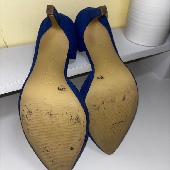 BCBGeneration Size 7.5 Cobalt Blue D’Orsay Pumps Pointed Toe Stiletto Heels - Picture 4 of 11
